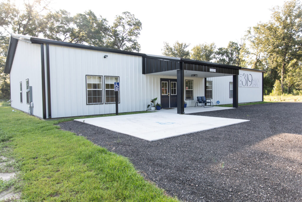 Completed and fully functional prefab commercial metal building.