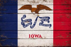 Iowa Wooden State Flag