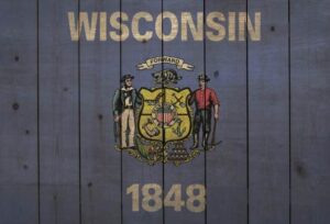 Wisconsin State Flag Wooden