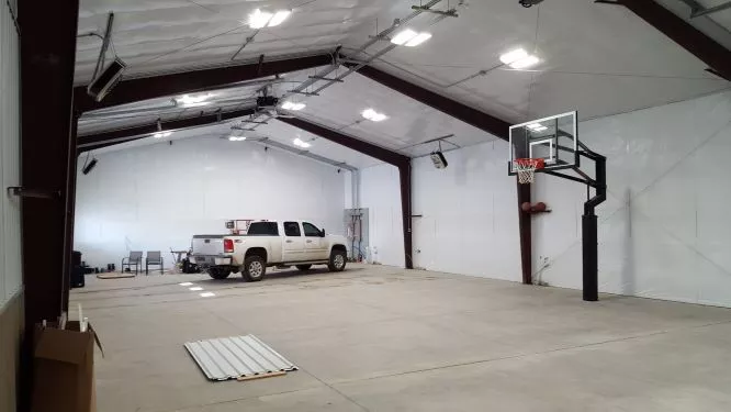A 24x35x12 steel workshop building for our client in West Virginia.